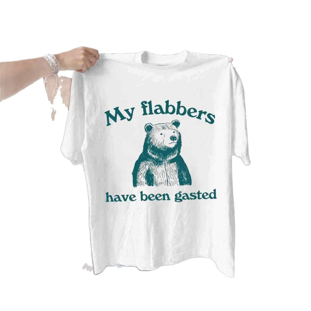 Dame T-shirt med humoristisk björnmotiv och inspirerande text Mirla-Eva Jonsson