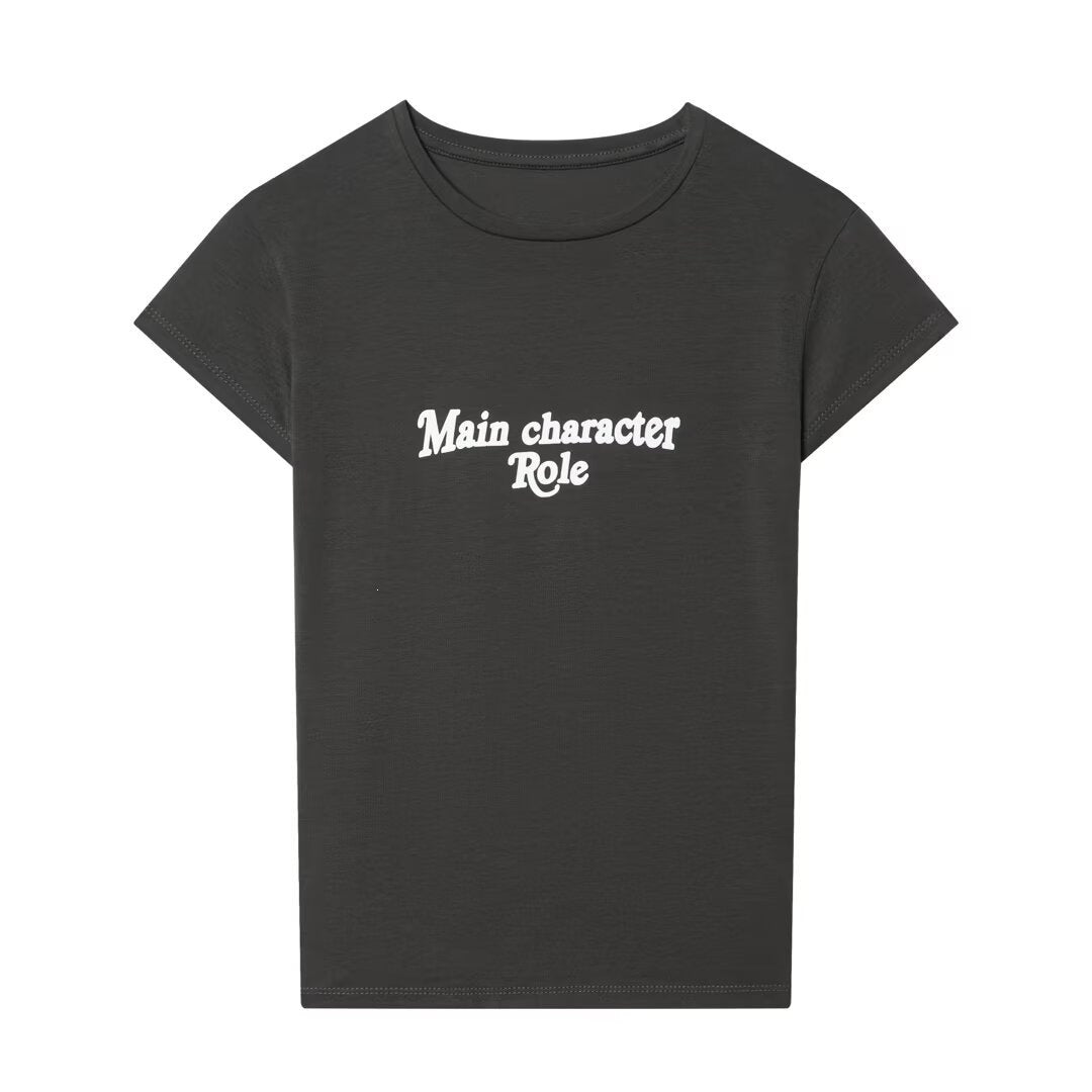 Dame T-shirt med inspirerande text Mirla-Eva Jonsson