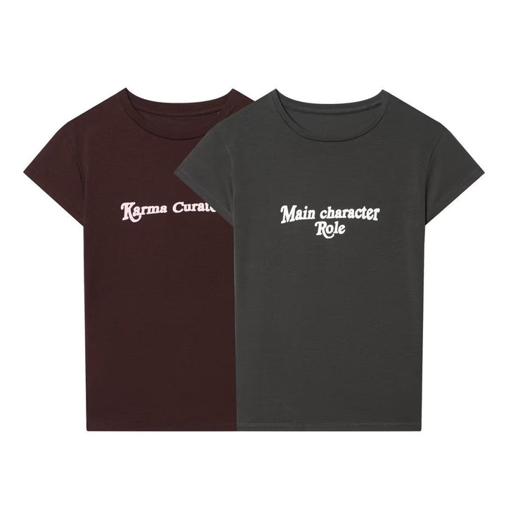 Dame T-shirt med inspirerande text Mirla-Eva Jonsson