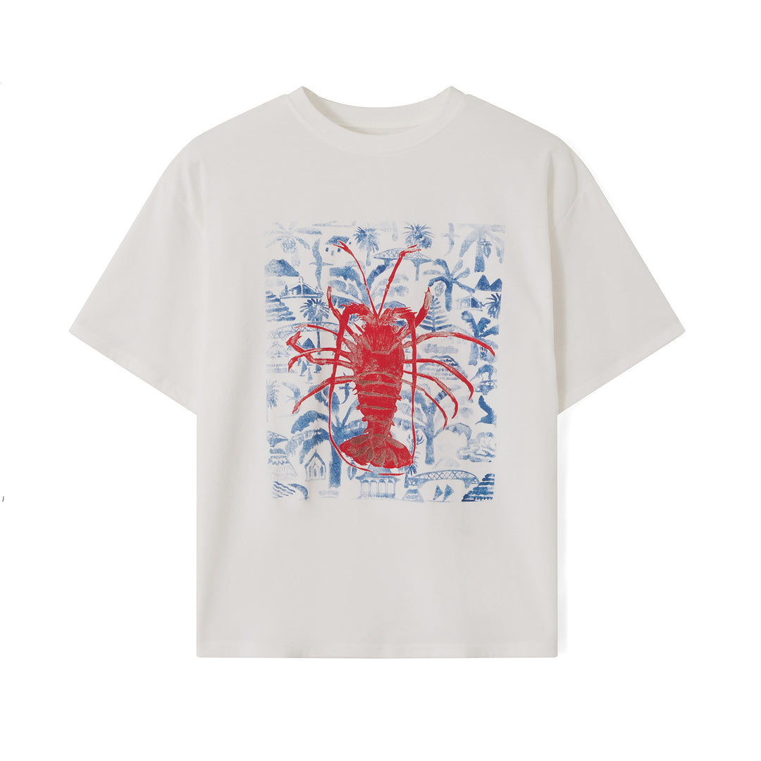 Dame T-shirt med konstnärligt motiv i vintage-stil Mirla-Eva Jonsson