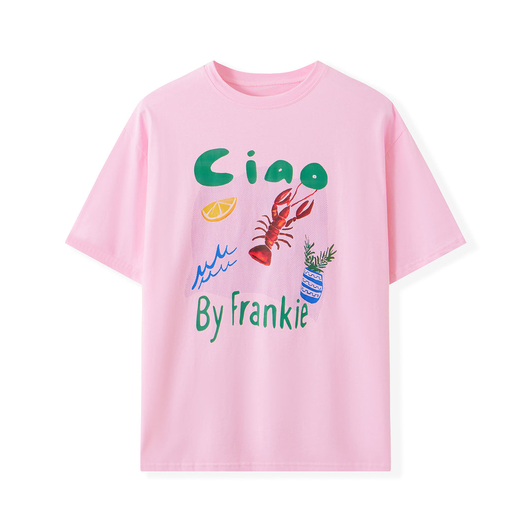 Dame T-shirt med konstnärligt motiv i vintage-stil Mirla-Eva Jonsson