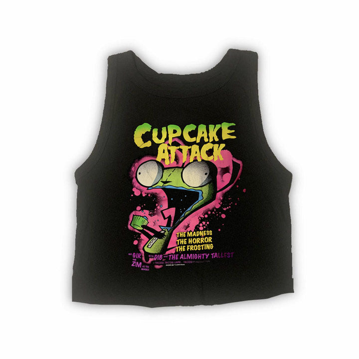 Dame T-shirt med kreativ cupcake-motiv och modern tryck Mirla-Eva Jonsson