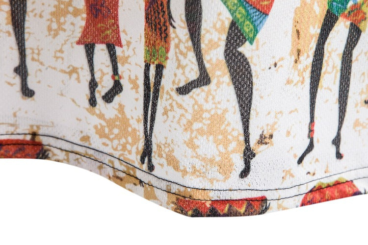 Dame T-shirt med kreativ, etnisk tryck Mirla-Eva Jonsson