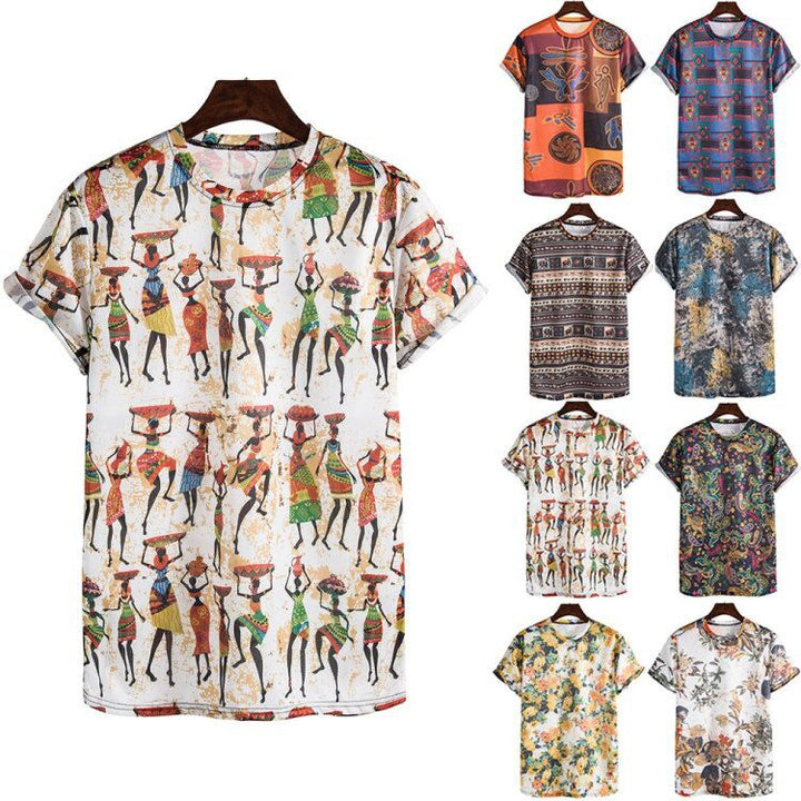 Dame T-shirt med kreativ, etnisk tryck Mirla-Eva Jonsson