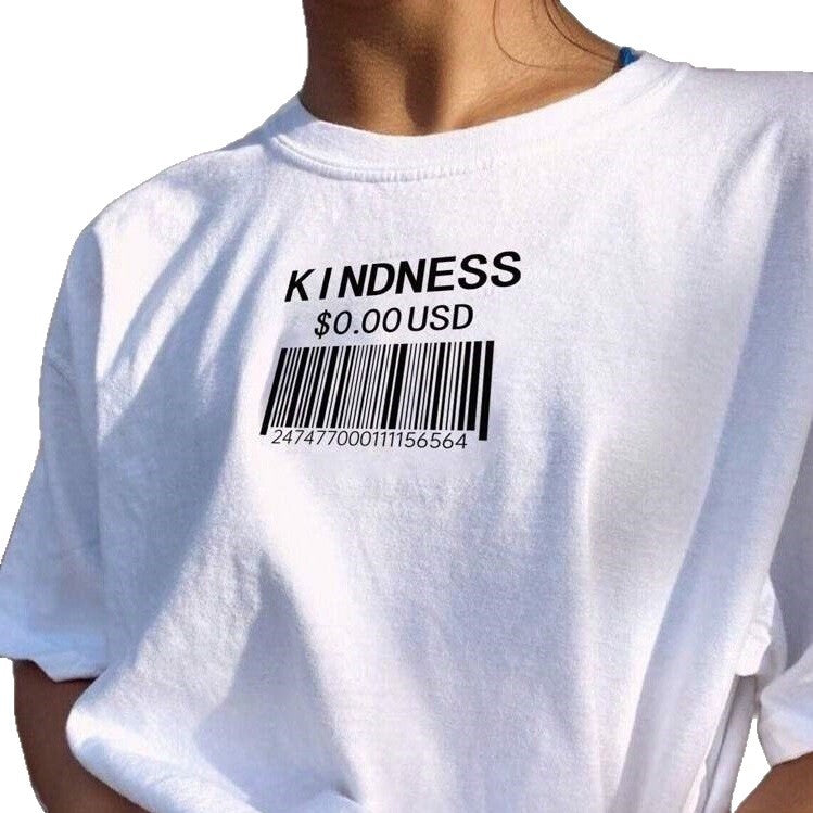 Dame T-shirt med kreativt streckkoddesign Mirla-Eva Jonsson