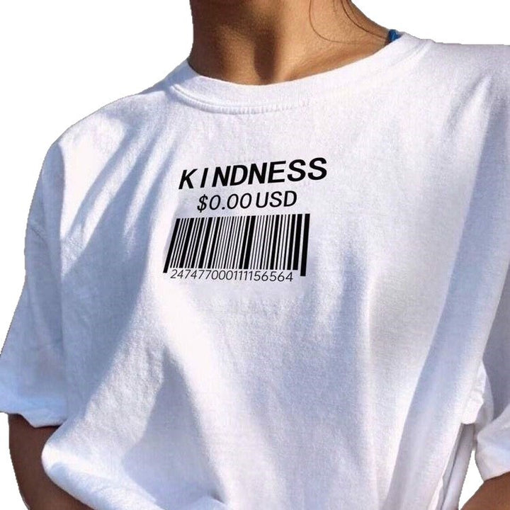 Dame T-shirt med kreativt streckkoddesign Mirla-Eva Jonsson
