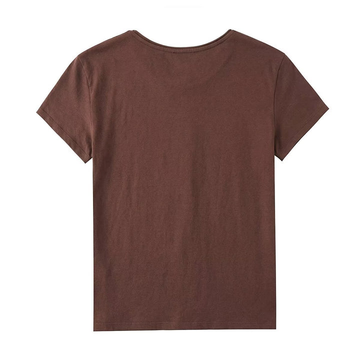Dame T-shirt med minimalistisk design och exklusiv tryck Mirla-Eva Jonsson