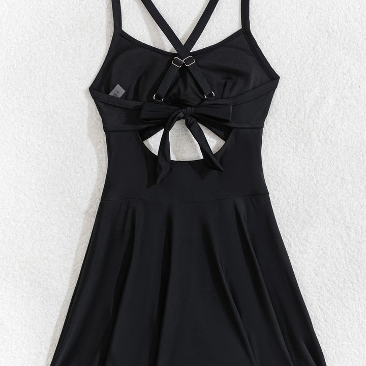 Dame Tankini-set med elegant omslagkjol och djup V-ringning Mirla-Eva Jonsson