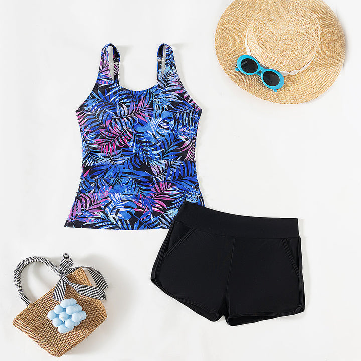 Dame Tankini-set med figurnära topp och praktiska shorts Mirla-Eva Jonsson