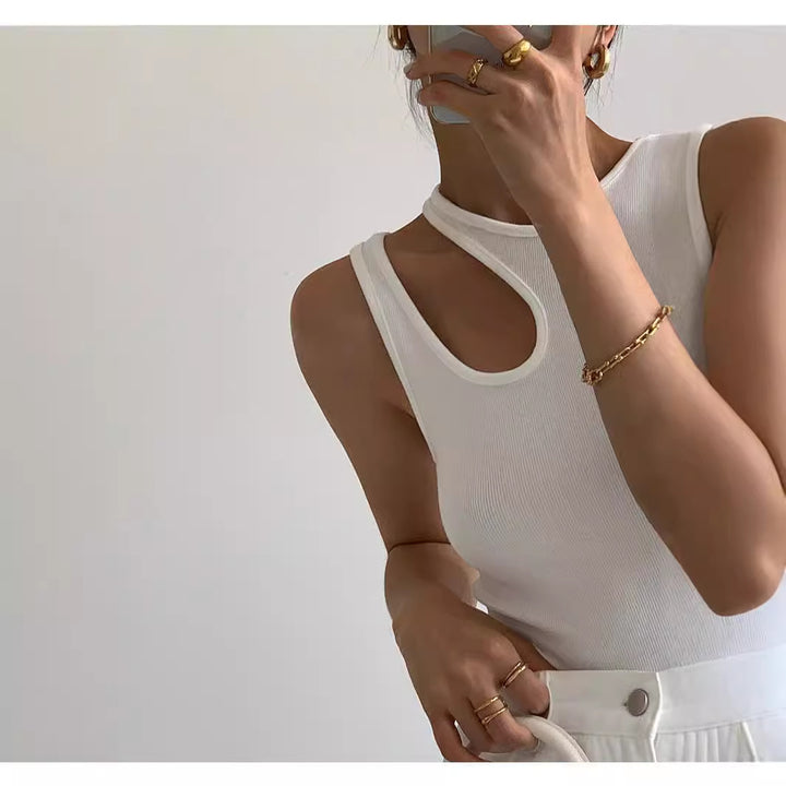 Dame Tanktop med unikt cut-out design och sportig passform Eva Jonsson-Eva Jonsson