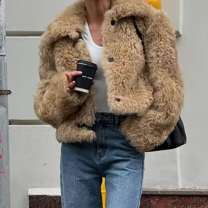 Dame Teddyfleecejacka Eva Jonsson-Eva Jonsson