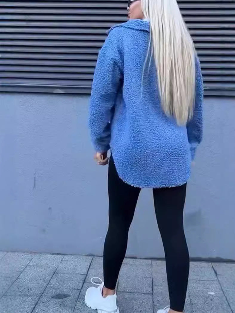 Dame Teddyjacka med modiga fickor och knappstängning Eva Jonsson-Eva Jonsson