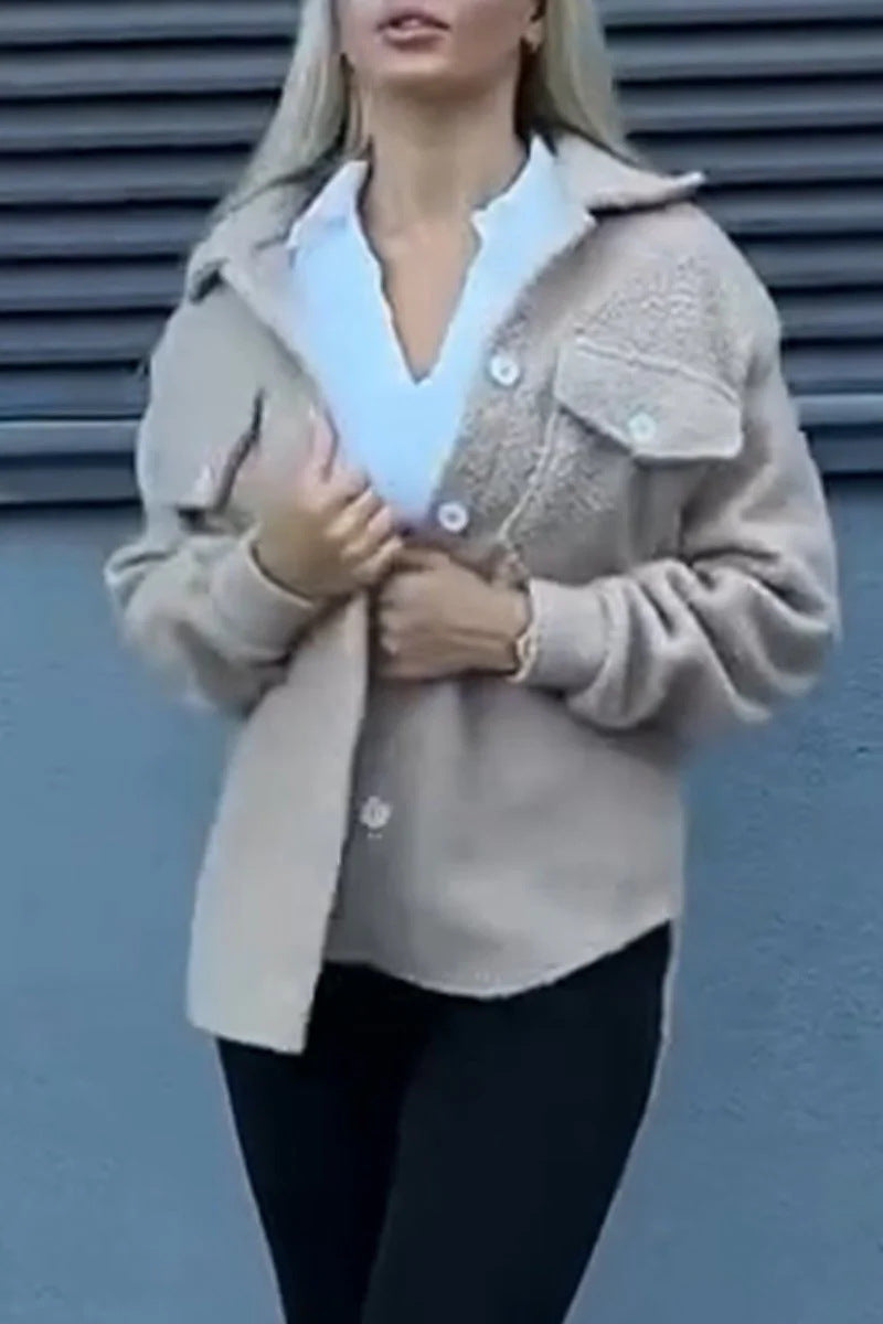 Dame Teddyjacka med modiga fickor och knappstängning Eva Jonsson-Eva Jonsson