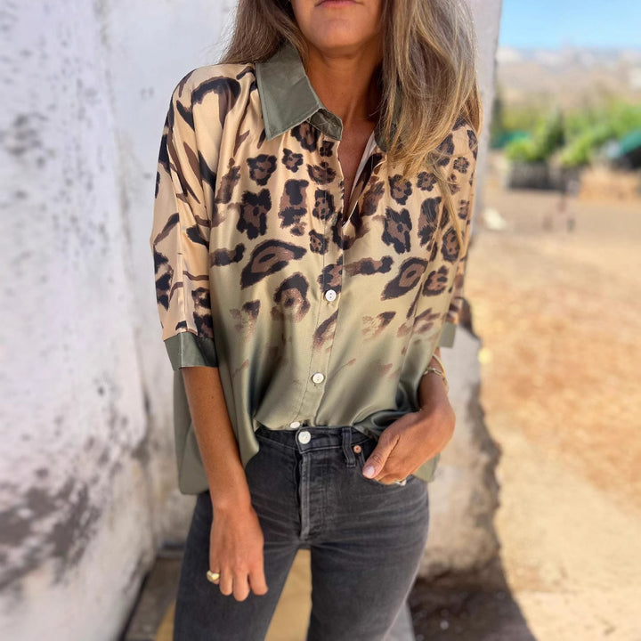 Dame Transparent Blus med djurmönster Mirla-Eva Jonsson