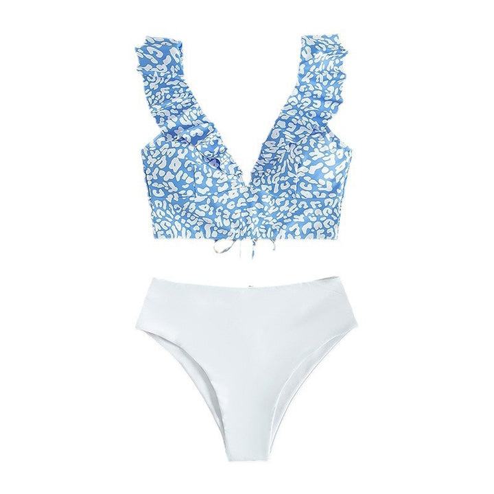Dame Triangel-Bikini-Set med volanger och raffinerat djurmönster Mirla-Eva Jonsson