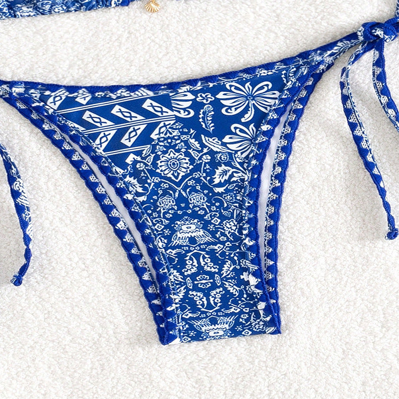 Dame Triangel-Bikini med blommotiv Mirla-Eva Jonsson