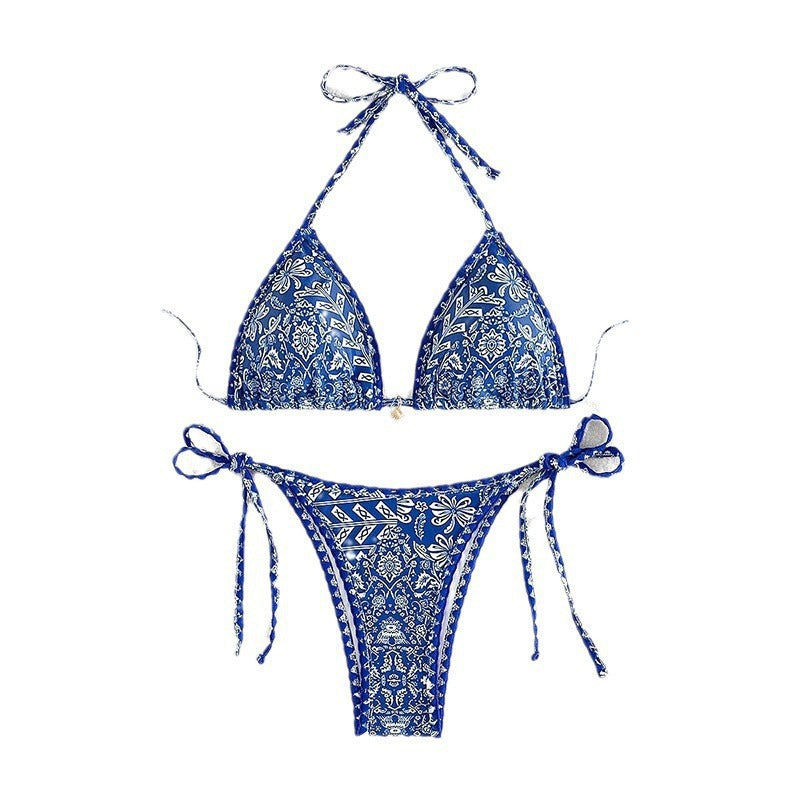 Dame Triangel-Bikini med blommotiv Mirla-Eva Jonsson
