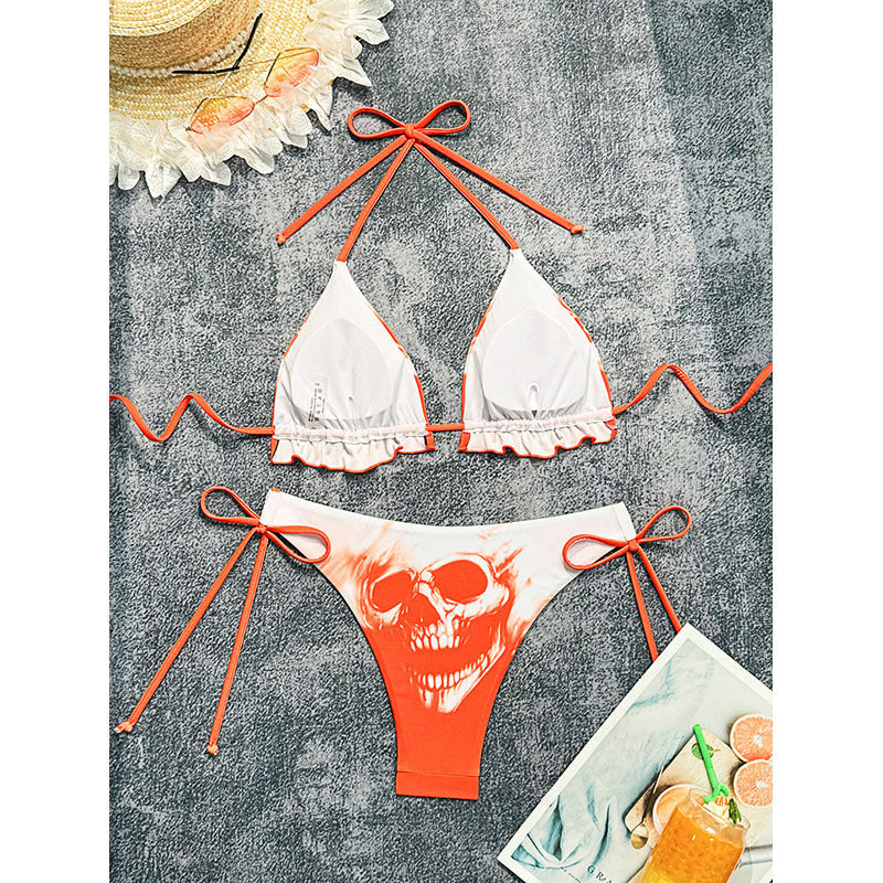 Dame Triangel-Bikini med coolt dödskalle-design Mirla-Eva Jonsson
