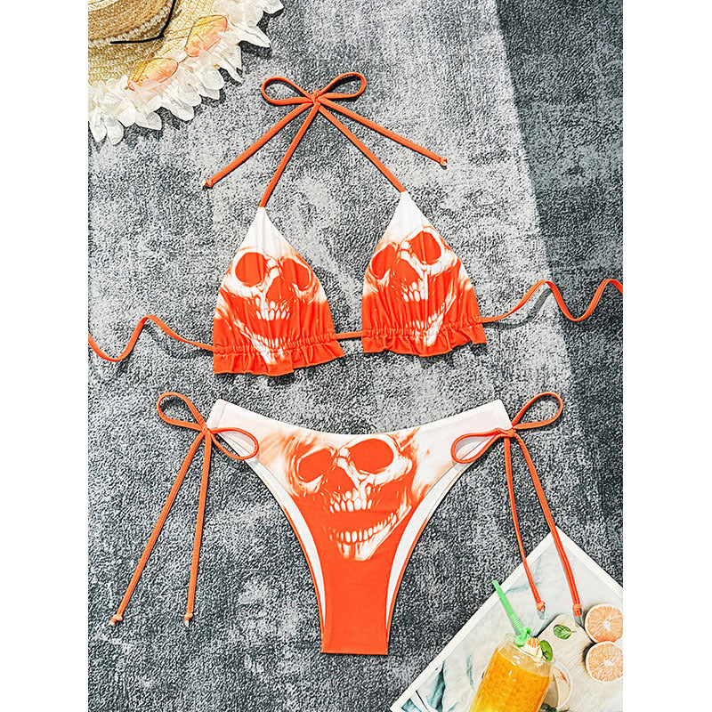 Dame Triangel-Bikini med coolt dödskalle-design Mirla-Eva Jonsson