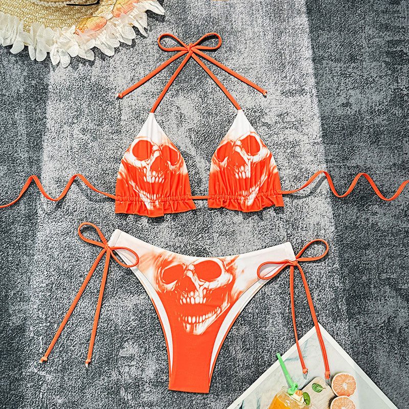 Dame Triangel-Bikini med coolt dödskalle-design Mirla-Eva Jonsson