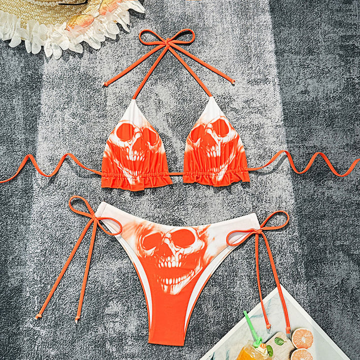 Dame Triangel-Bikini med coolt dödskalle-design Mirla-Eva Jonsson