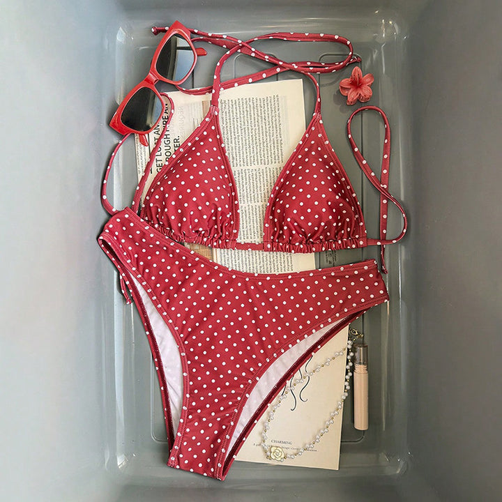 Dame Triangel-Bikini med dekorativa prickar Mirla-Eva Jonsson