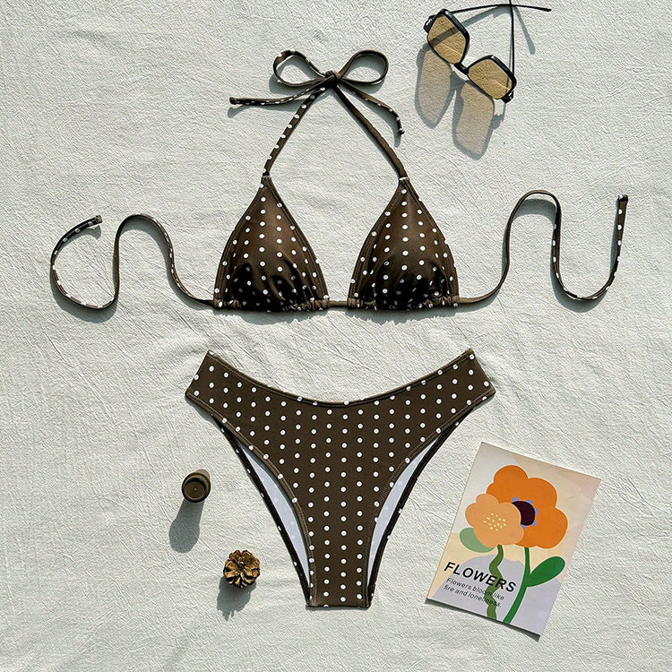 Dame Triangel-Bikini med dekorativa prickar Mirla-Eva Jonsson