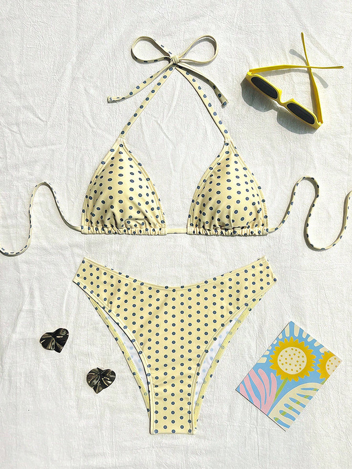 Dame Triangel-Bikini med dekorativa prickar Mirla-Eva Jonsson