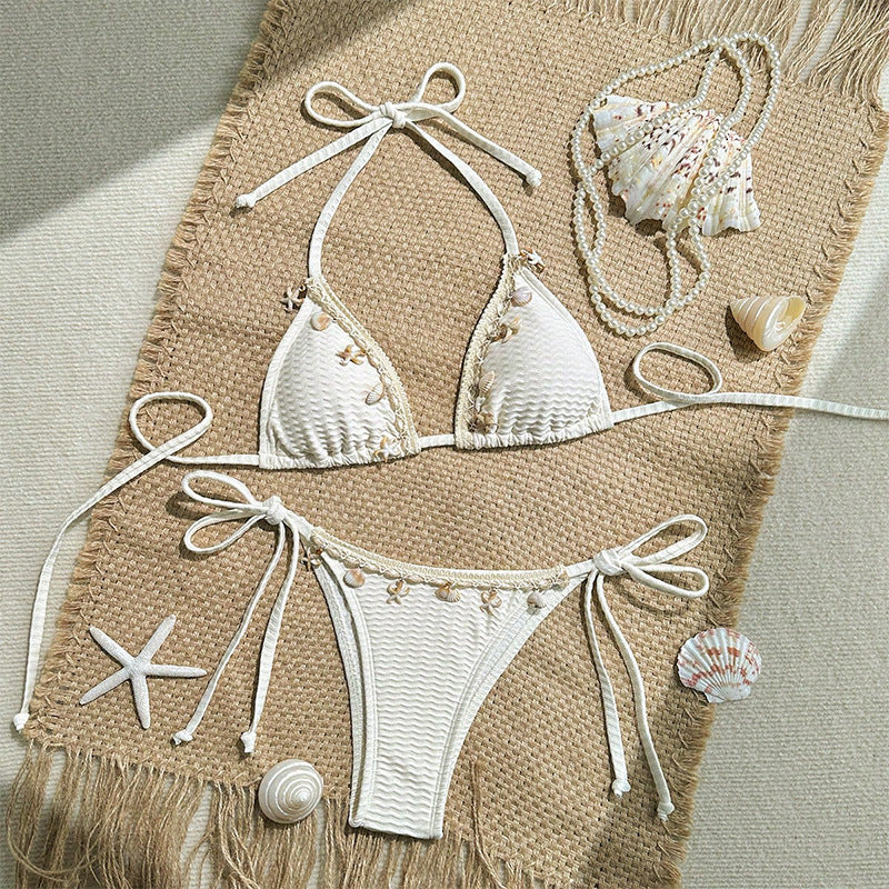 Dame Triangel-Bikini med dekorativa snäckdetaljer Mirla-Eva Jonsson