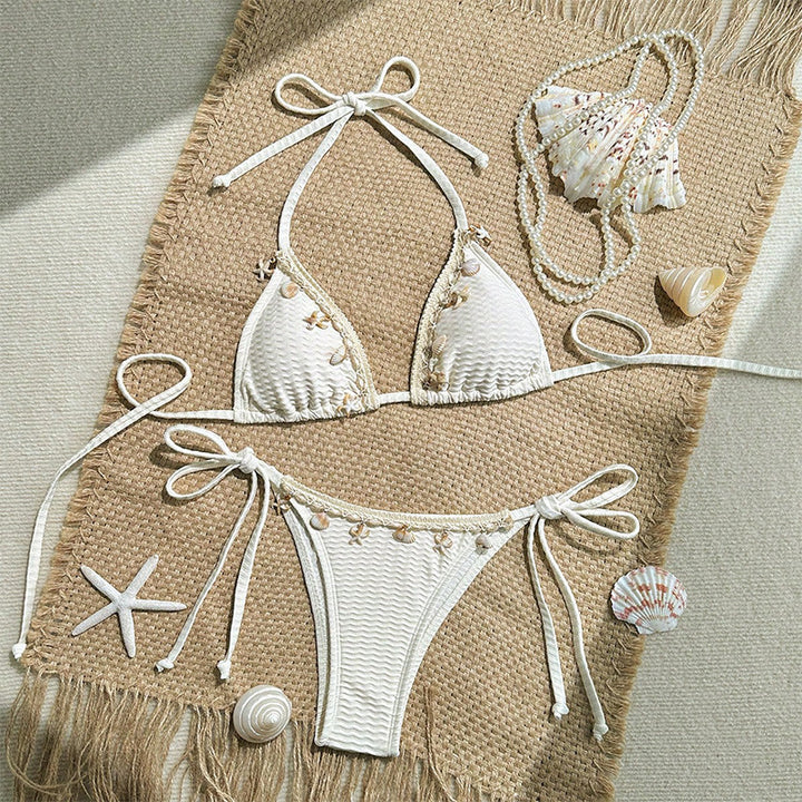 Dame Triangel-Bikini med dekorativa snäckdetaljer Mirla-Eva Jonsson