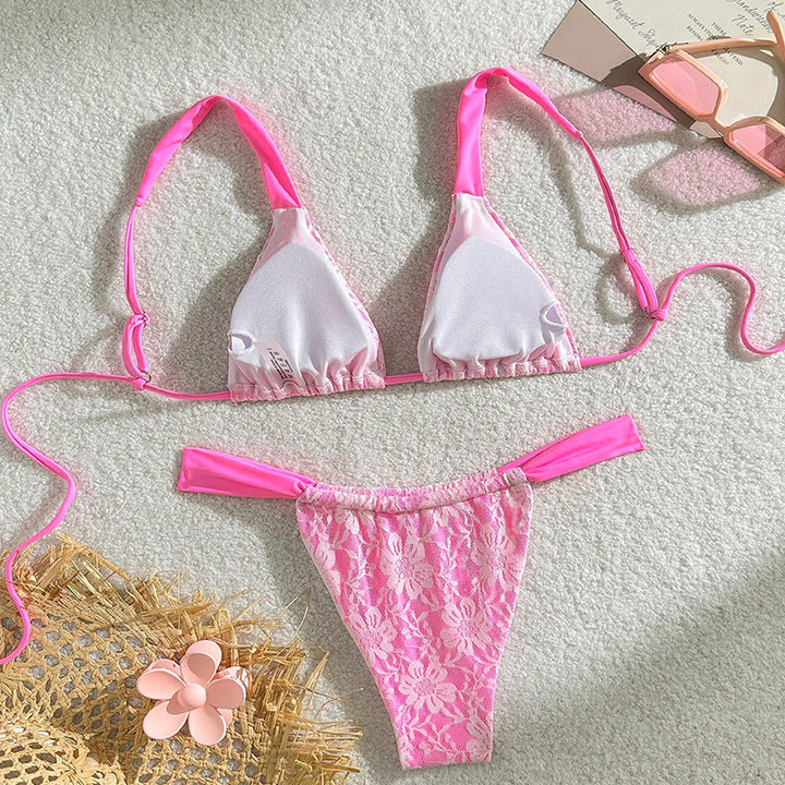 Dame Triangel-Bikini med eleganta spetsdetaljer Mirla-Eva Jonsson