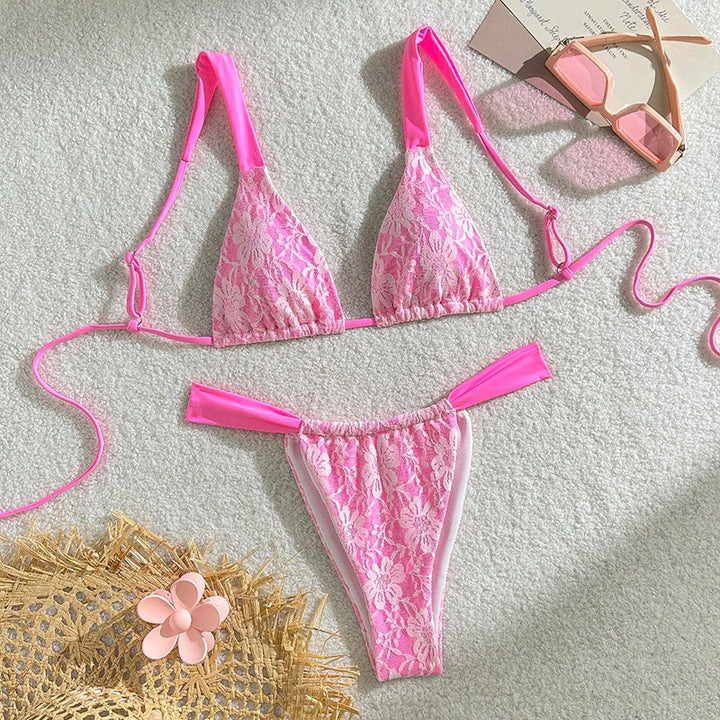 Dame Triangel-Bikini med eleganta spetsdetaljer Mirla-Eva Jonsson