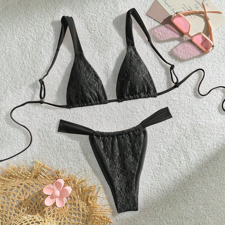 Dame Triangel-Bikini med eleganta spetsdetaljer Mirla-Eva Jonsson