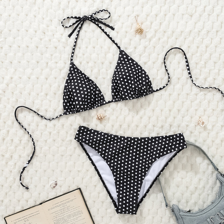 Dame Triangel-Bikini med justerbar hållare och modernt prickdesign Mirla-Eva Jonsson