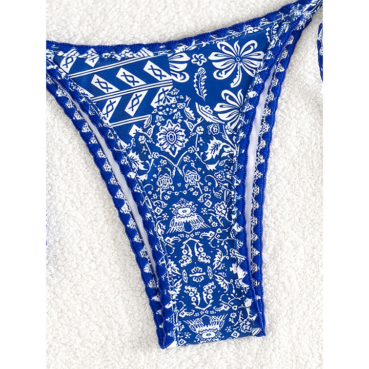 Dame Triangel-Bikini med justerbara bindband och blommönster Mirla-Eva Jonsson