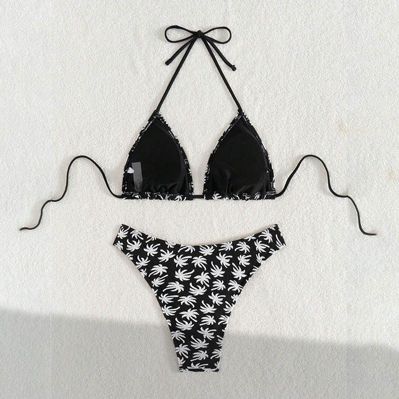 Dame Triangel-Bikini med kontrasterande palmtryck Mirla-Eva Jonsson
