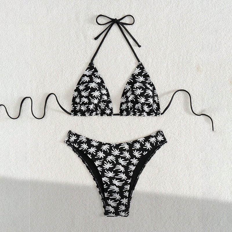 Dame Triangel-Bikini med kontrasterande palmtryck Mirla-Eva Jonsson