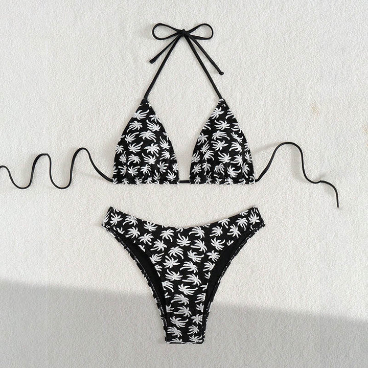 Dame Triangel-Bikini med kontrasterande palmtryck Mirla-Eva Jonsson