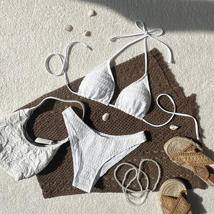 Dame Triangel-Bikini med strukturerad yta och justerbara axelband Mirla-Eva Jonsson