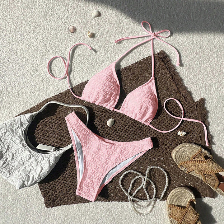 Dame Triangel-Bikini med strukturerad yta och justerbara axelband Mirla-Eva Jonsson