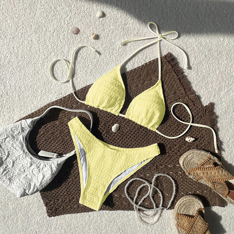 Dame Triangel-Bikini med strukturerad yta och justerbara axelband Mirla-Eva Jonsson