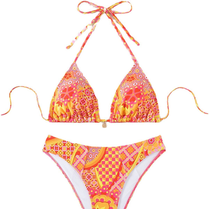 Dame Triangel-Bikini med unikt mosaikmönster och justerbara band Mirla-Eva Jonsson