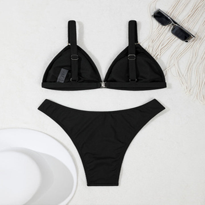 Dame Triangel-Bikini-set med elegant ringdetalj och justerbara axelband Mirla-Eva Jonsson