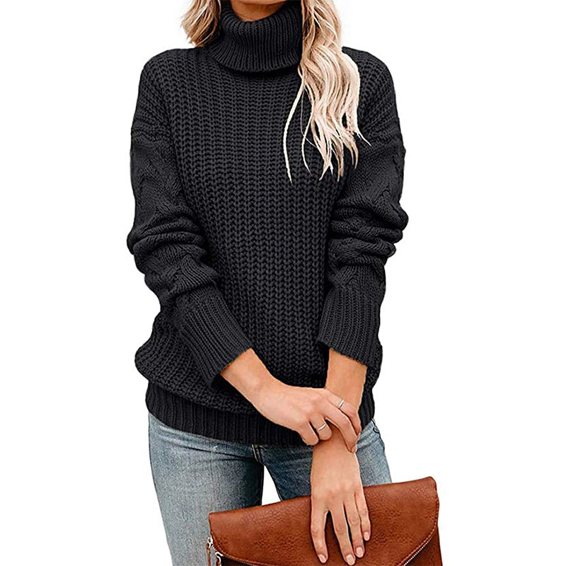 Dame Turtleneck Grovstickad Tröja Mirla-Eva Jonsson