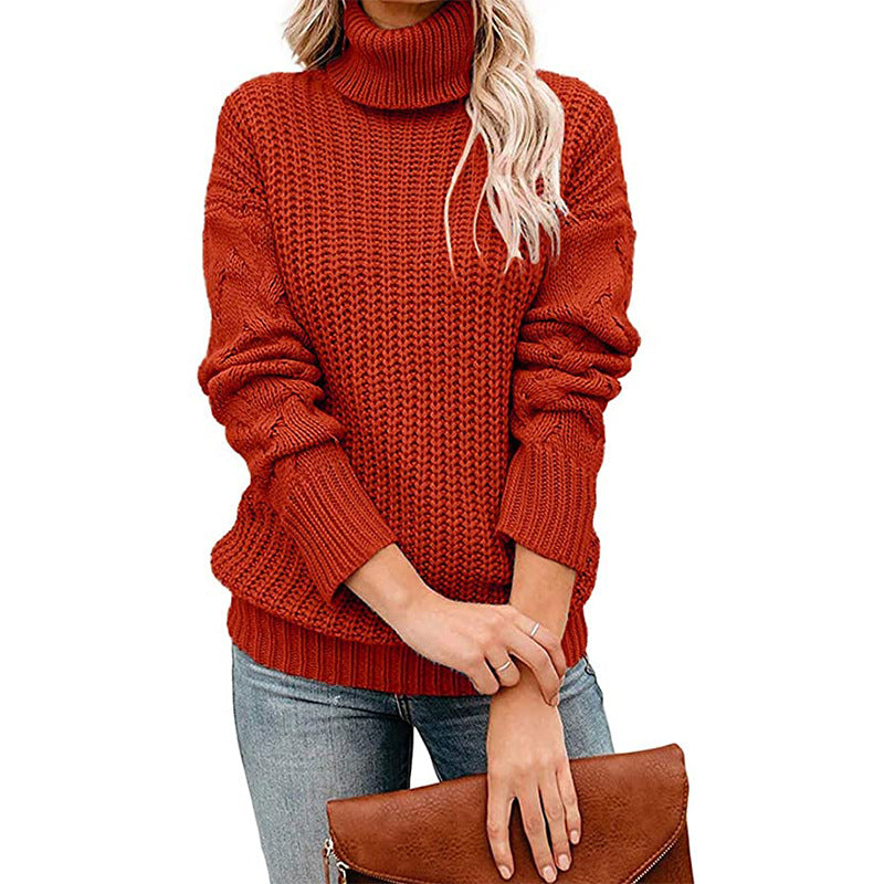 Dame Turtleneck Grovstickad Tröja Mirla-Eva Jonsson