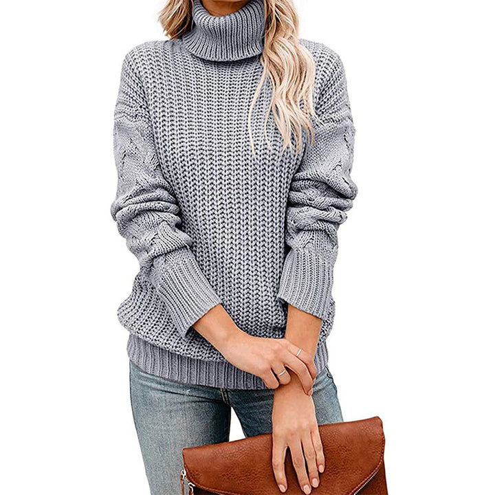 Dame Turtleneck Grovstickad Tröja Mirla-Eva Jonsson