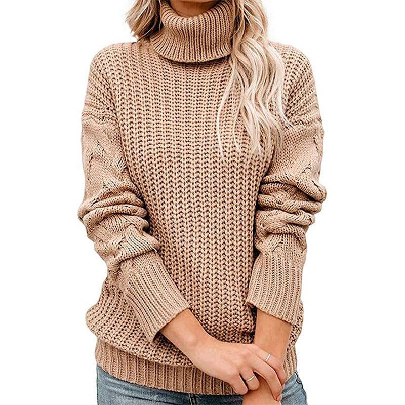 Dame Turtleneck Grovstickad Tröja Mirla-Eva Jonsson