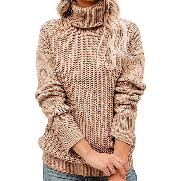 Dame Turtleneck Grovstickad Tröja Mirla-Eva Jonsson