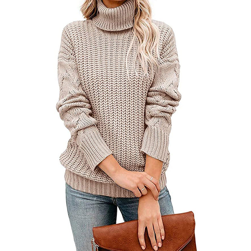 Dame Turtleneck Grovstickad Tröja Mirla-Eva Jonsson