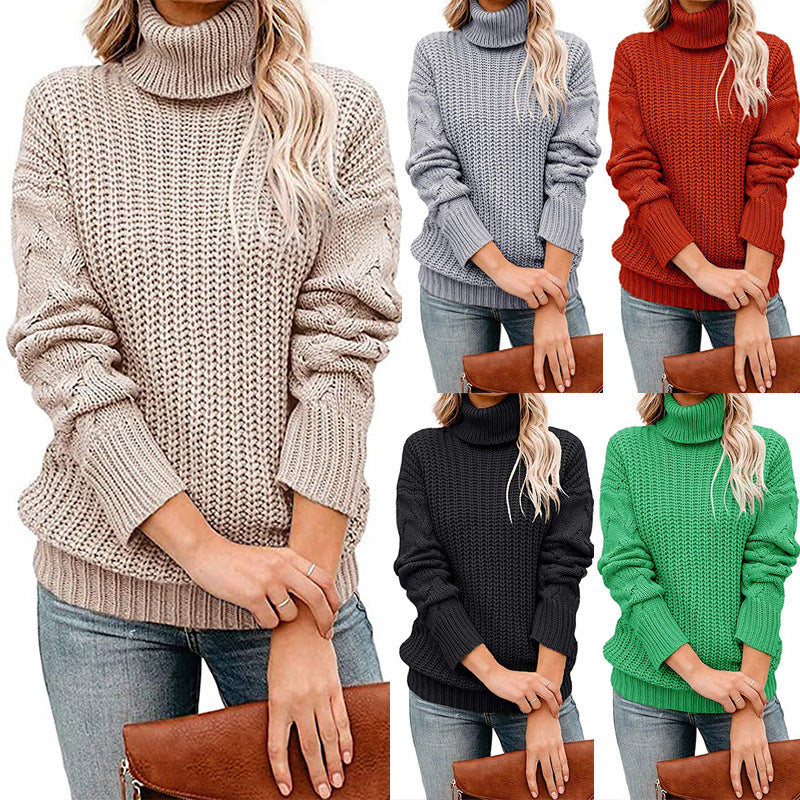 Dame Turtleneck Grovstickad Tröja Mirla-Eva Jonsson